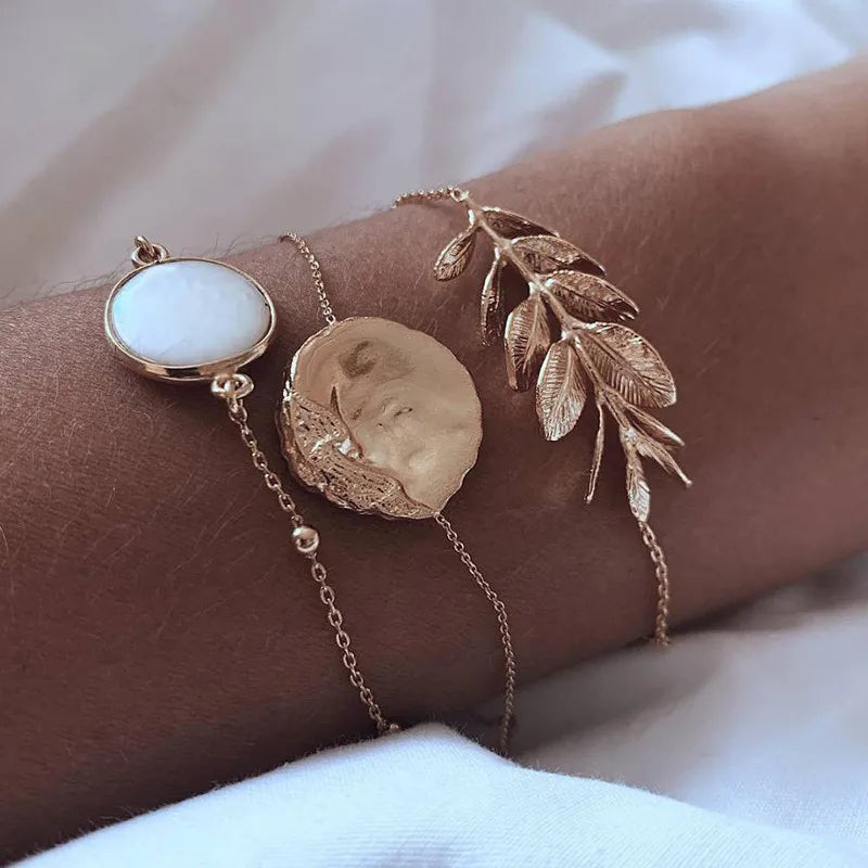 7 Pcs/Set Punk Gold Bracelets