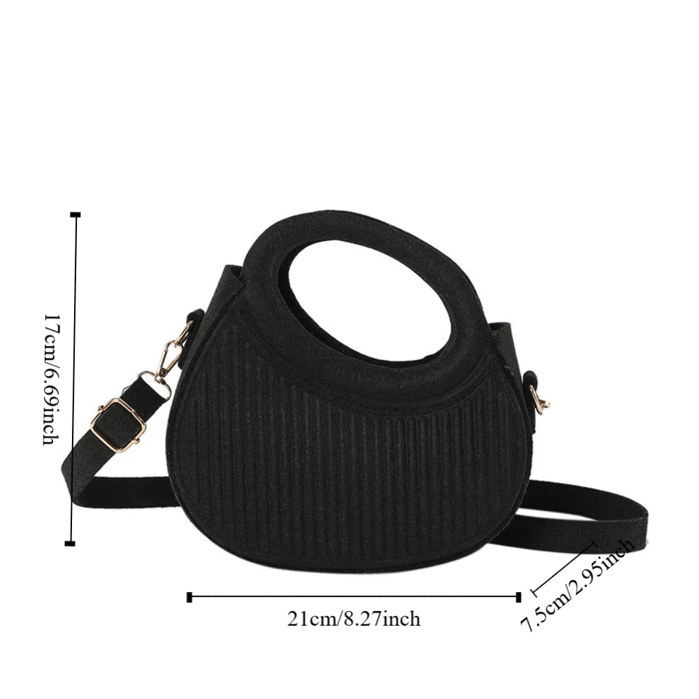 Leather Felt Crossbody Bag