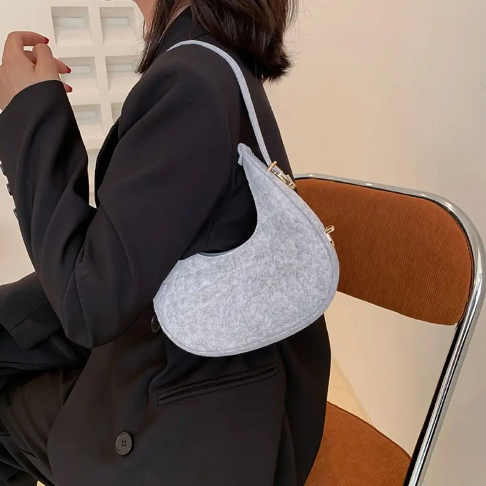 Solid Color Crescent Bag