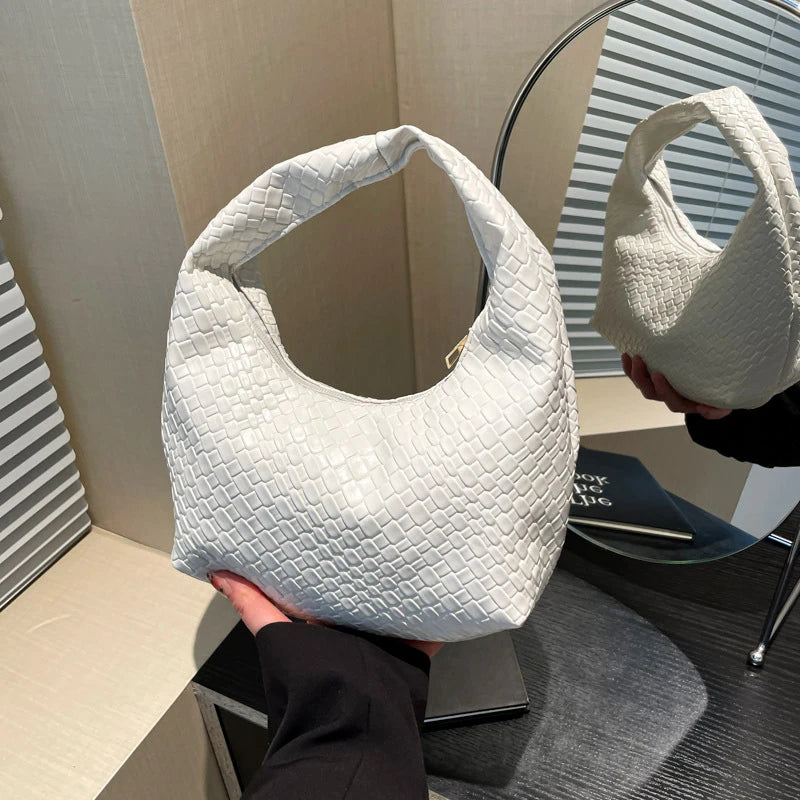 Woven Embossed Hobo Bag