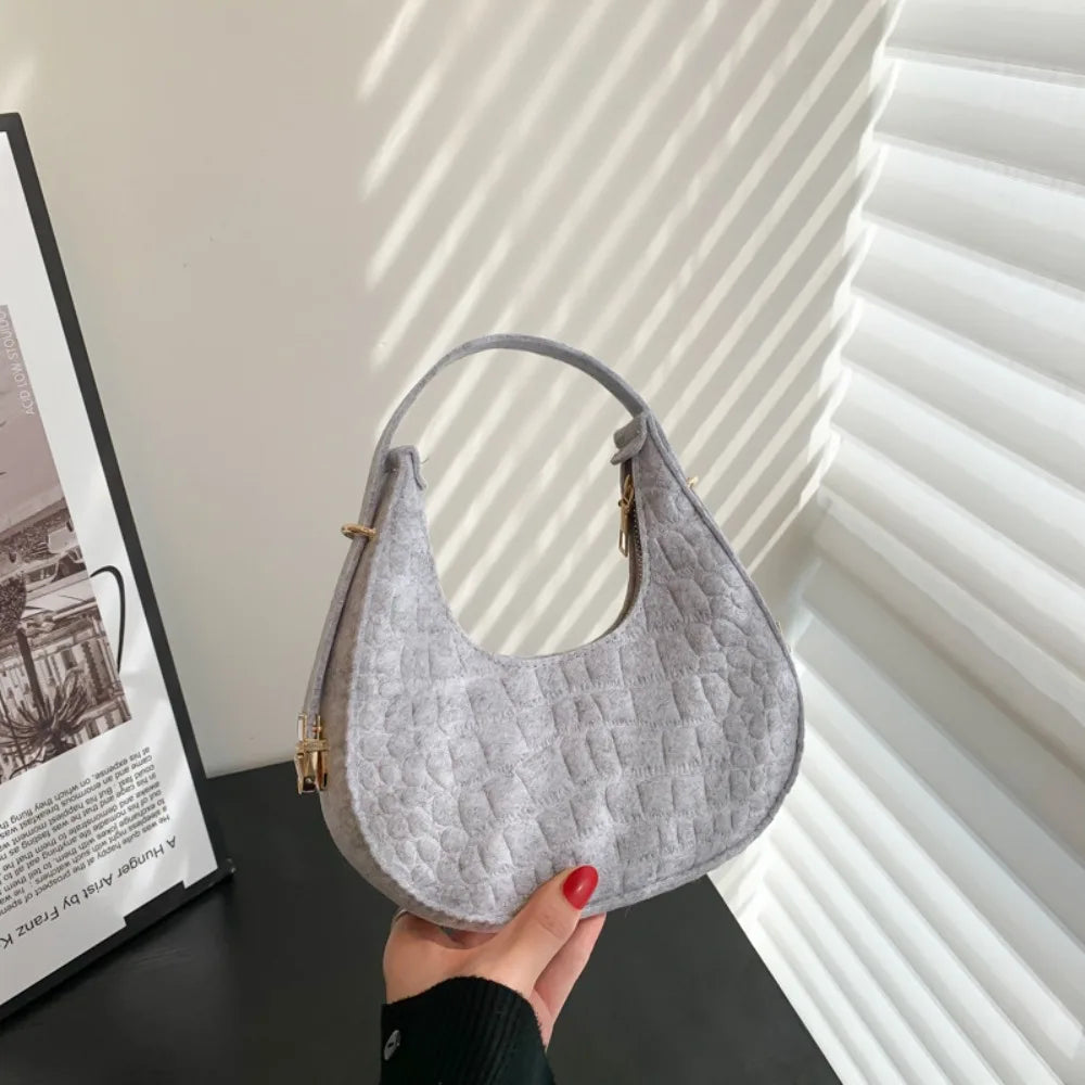 Solid Color Crescent Bag