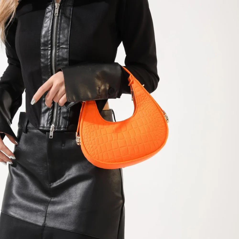 Solid Color Crescent Bag
