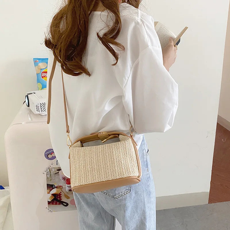 Woven Color Straw Handbag