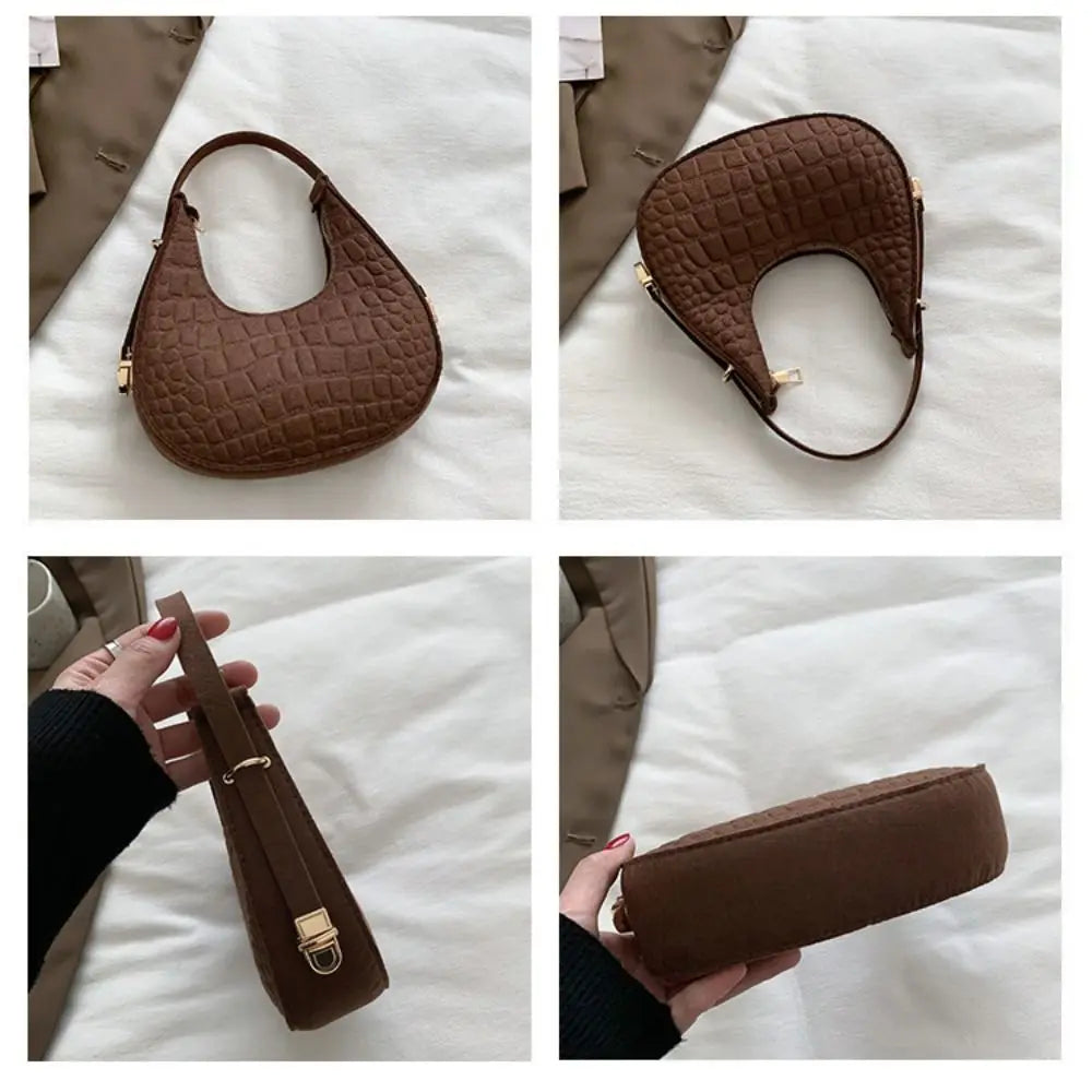 Solid Color Crescent Bag
