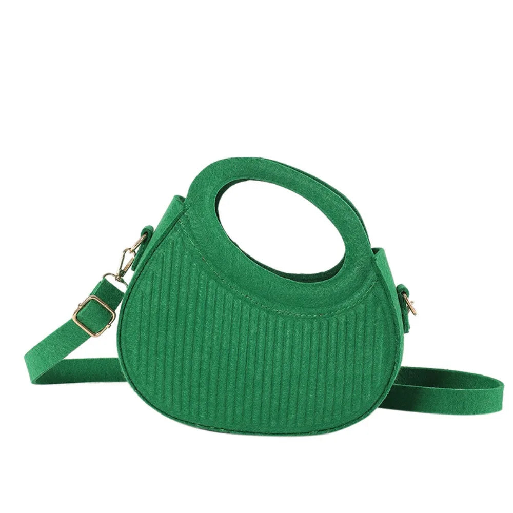 Leather Felt Crossbody Bag