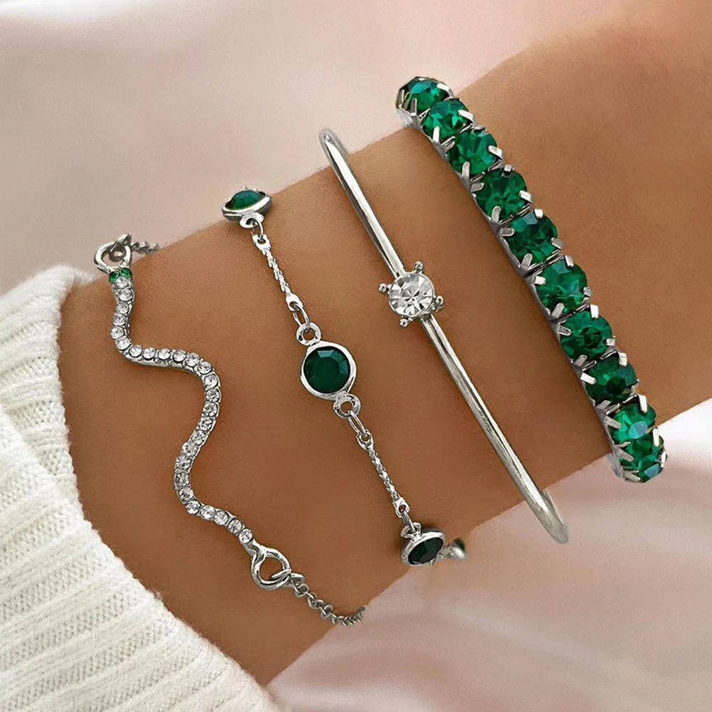 Gemstone Bangle Bracelet Sets