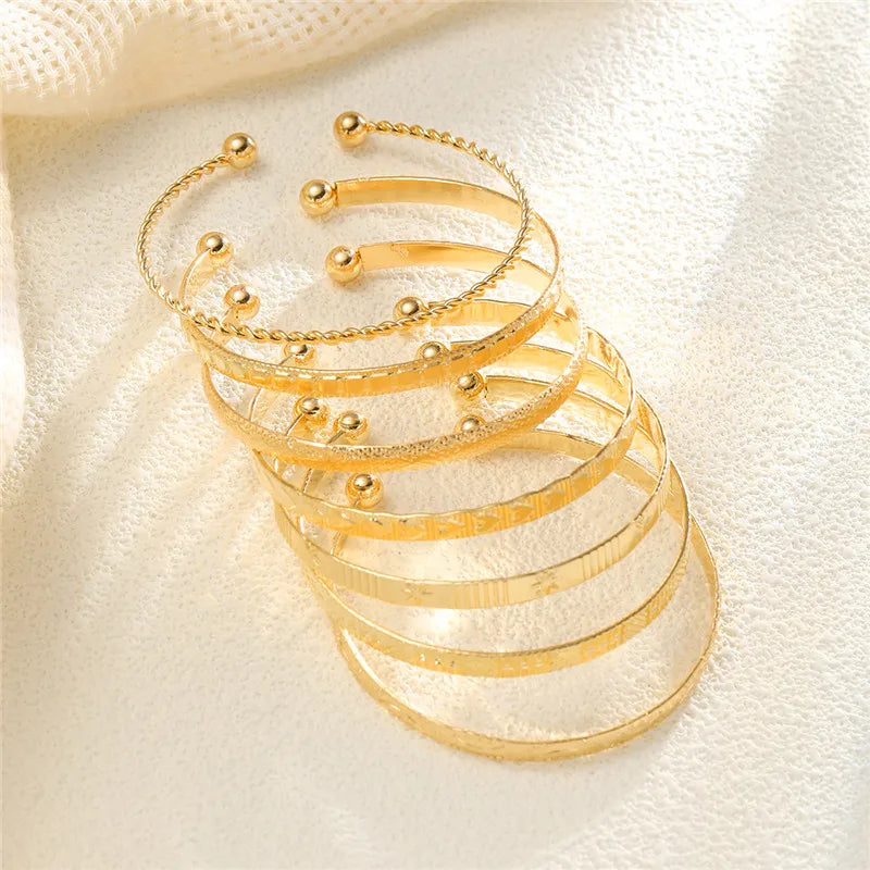 7 Pcs/Set Punk Gold Bracelets