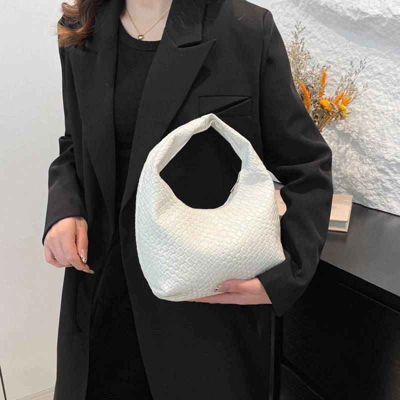 Woven Embossed Hobo Bag