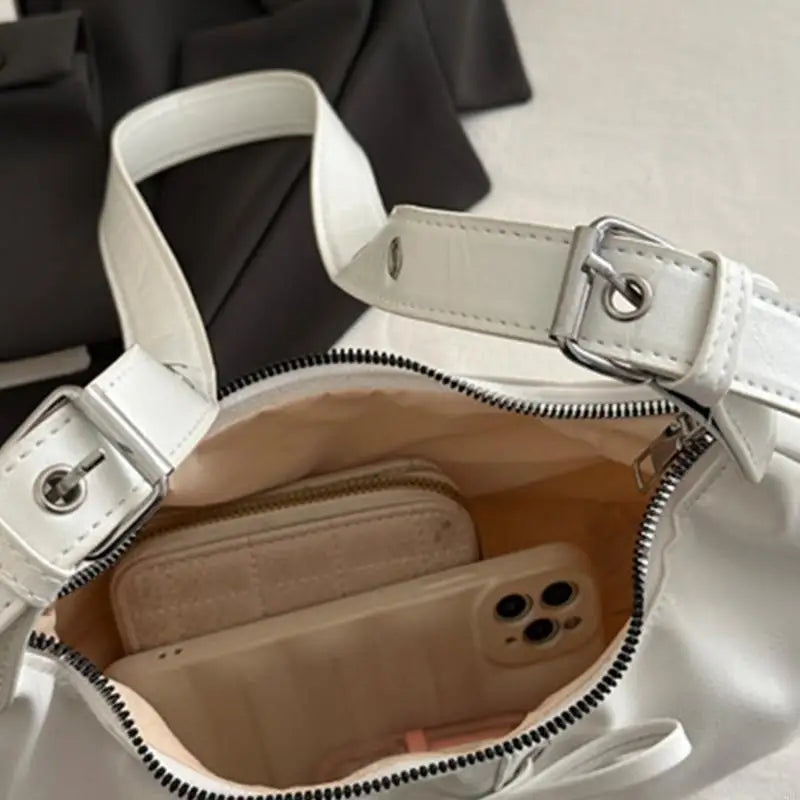 Crossed Leather Y2k Bag