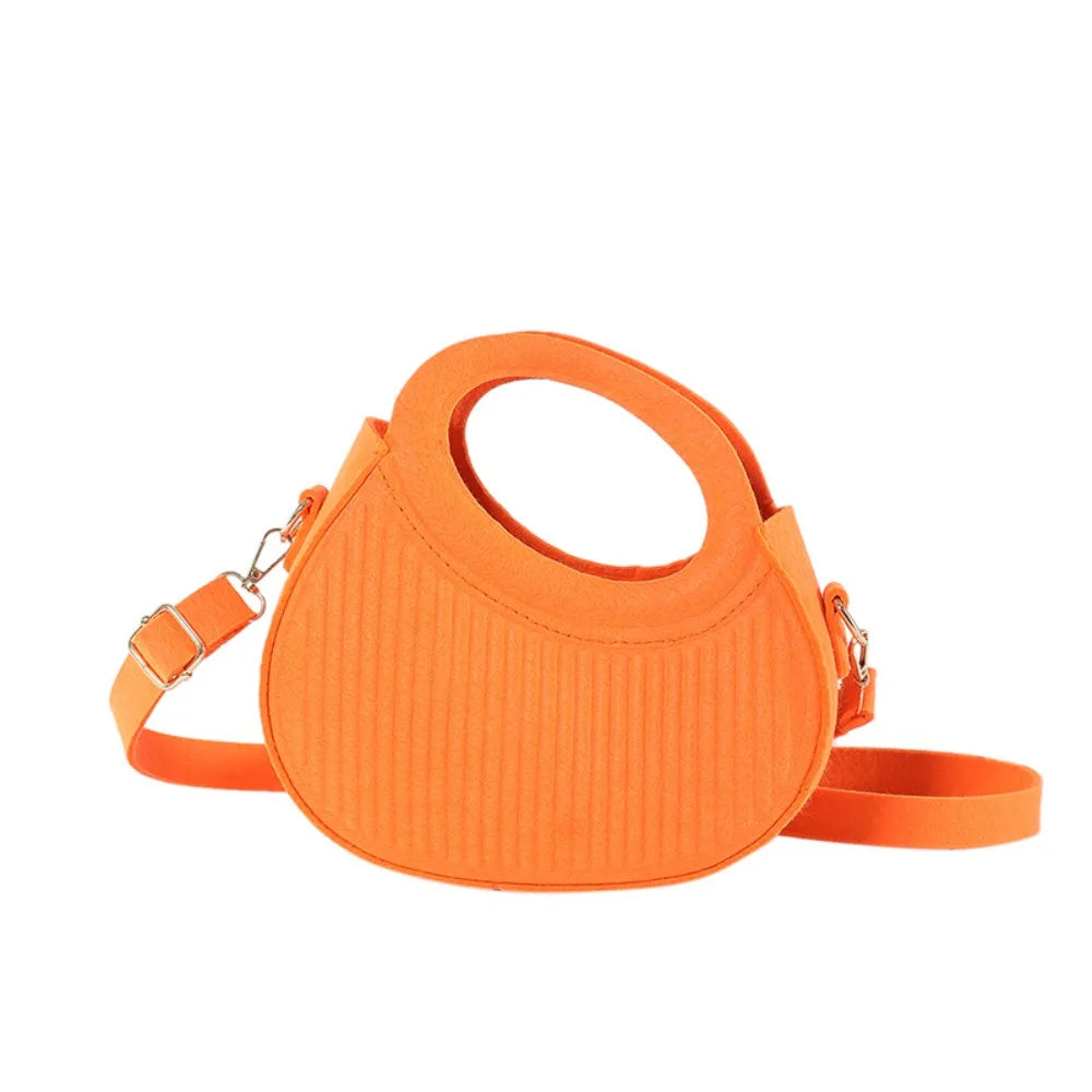 Leather Felt Crossbody Bag