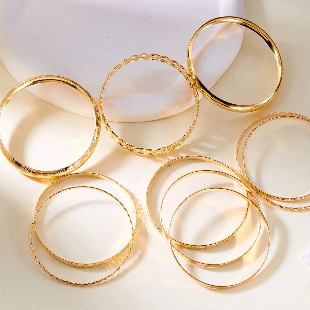 10pcs/set Metal Bangles Set