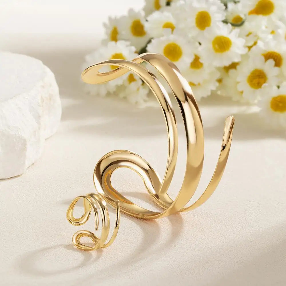 Silver Spiral Cuff Bracelet