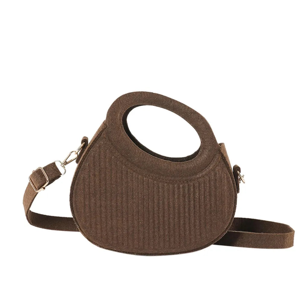 Leather Felt Crossbody Bag