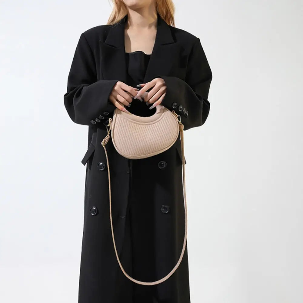 Leather Felt Crossbody Bag