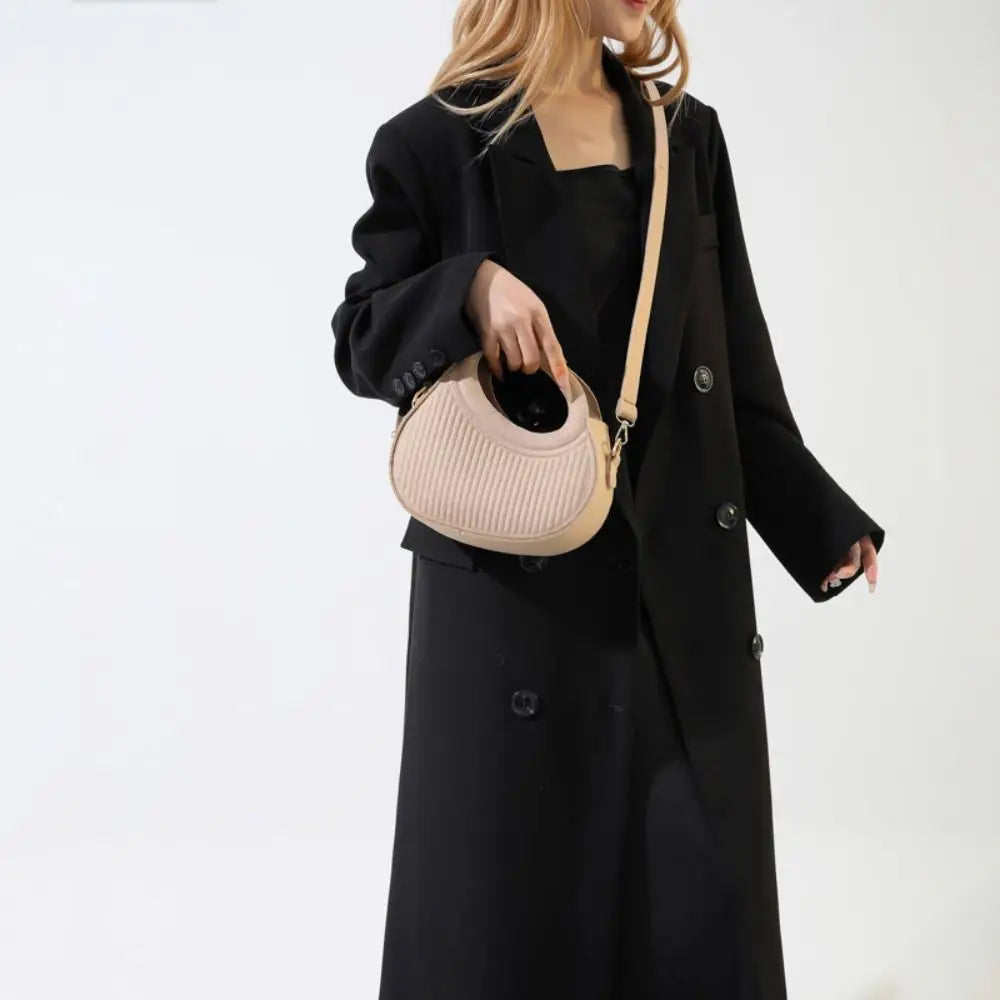 Leather Felt Crossbody Bag
