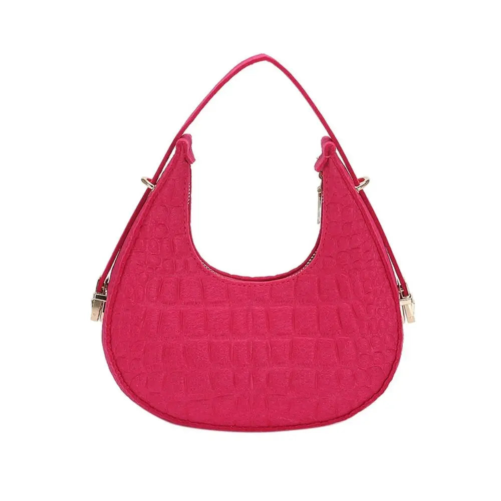 Solid Color Crescent Bag
