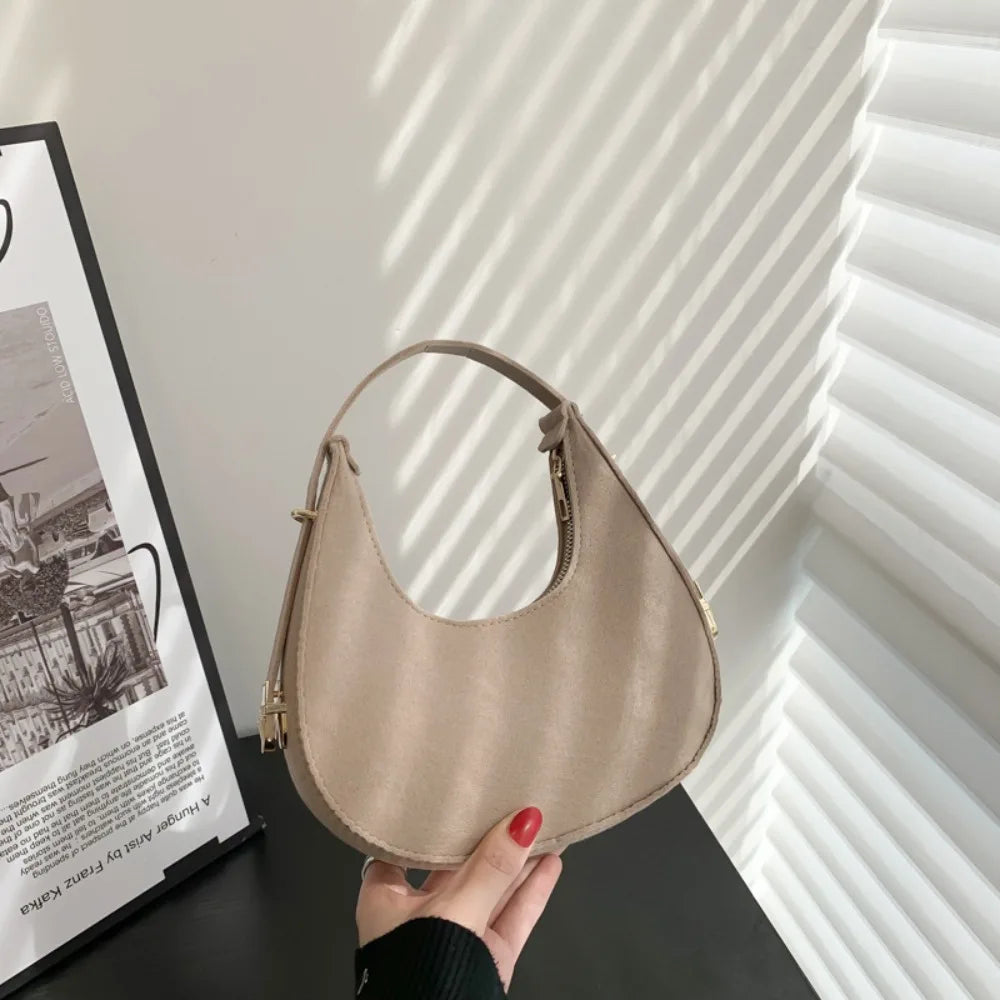 Solid Color Crescent Bag