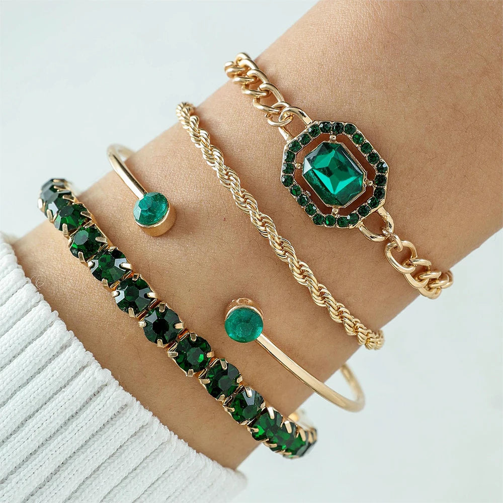 Gemstone Bangle Bracelet Sets