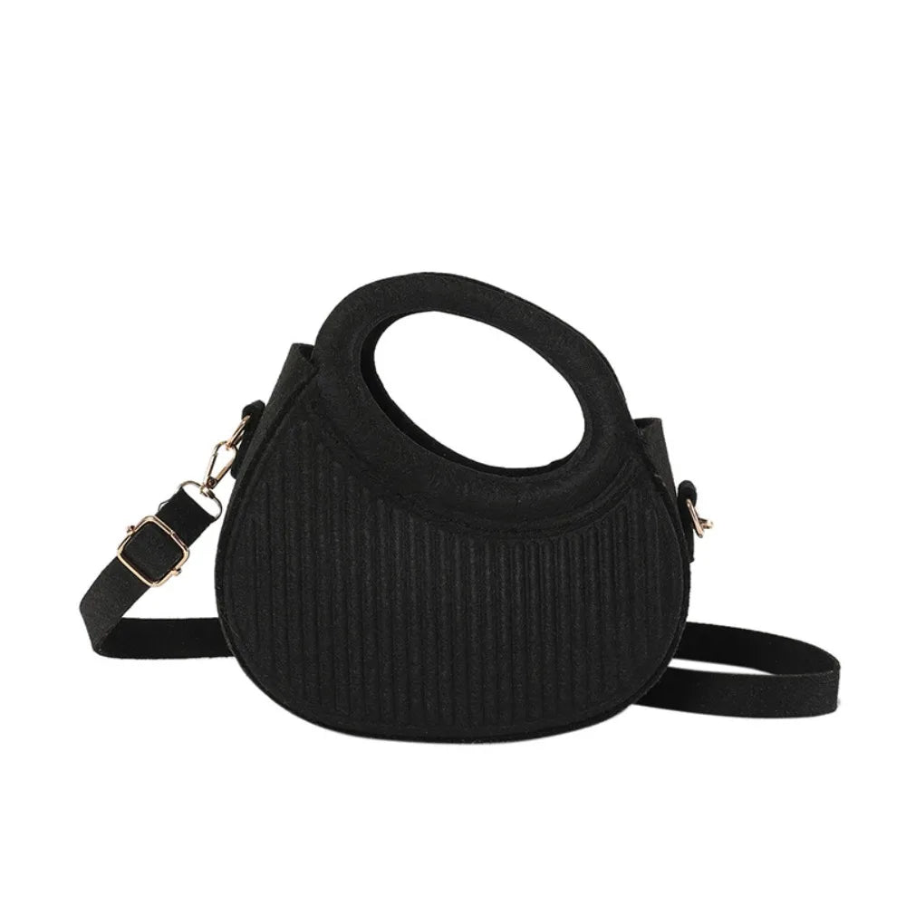Leather Felt Crossbody Bag