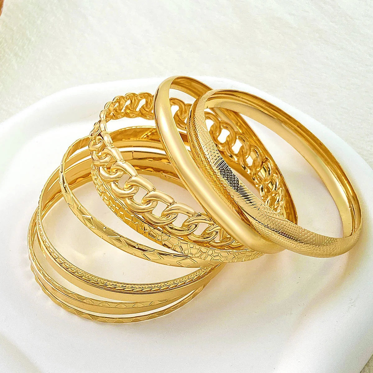 10pcs/set Metal Bangles Set