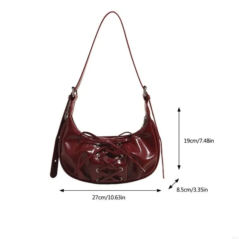 Crossed Leather Y2k Bag