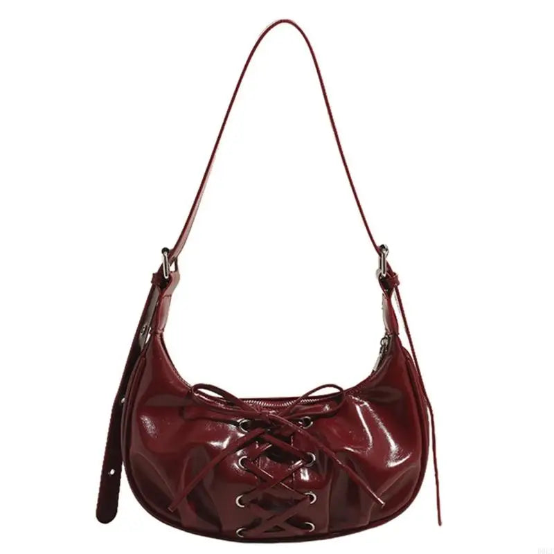 Crossed Leather Y2k Bag