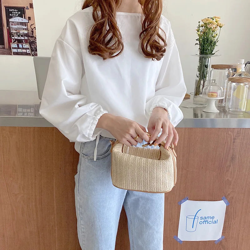 Woven Color Straw Handbag