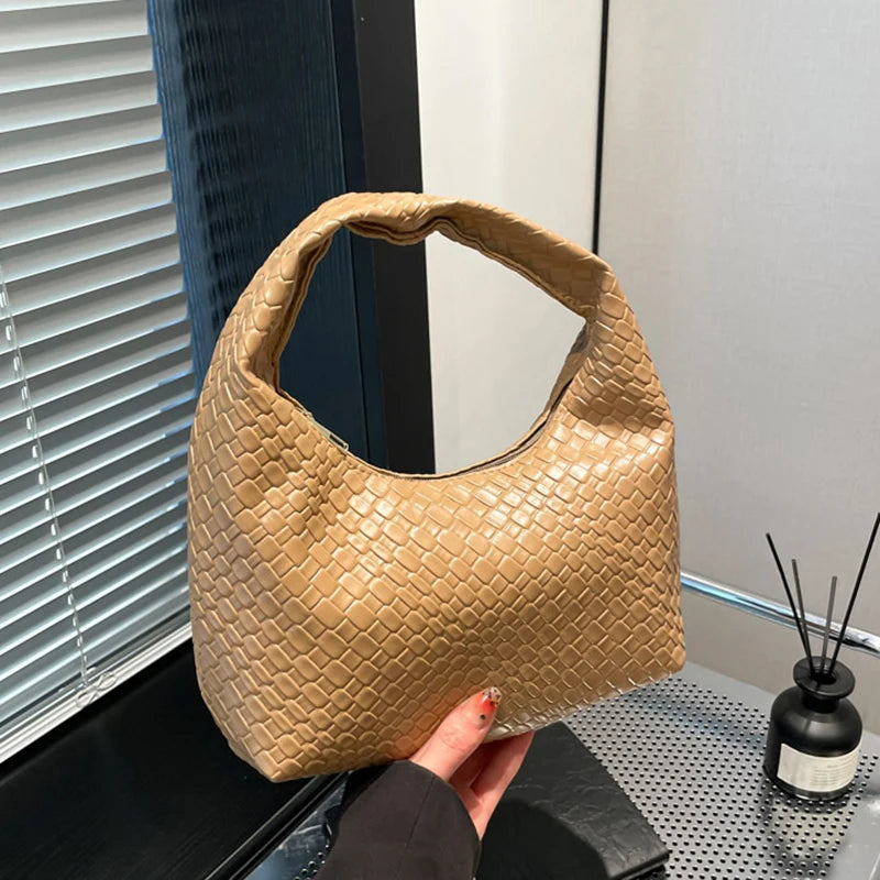 Woven Embossed Hobo Bag