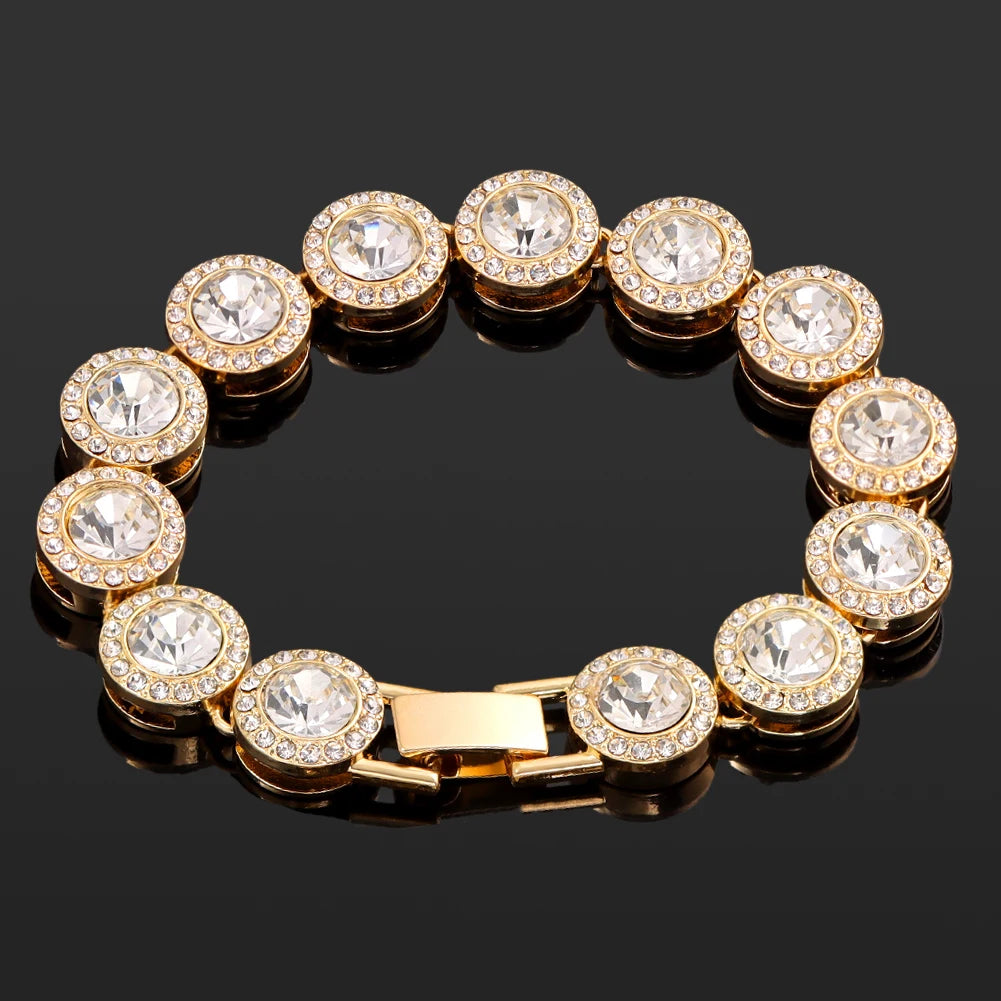 Iced Out Pink Cuban Bracelet Set