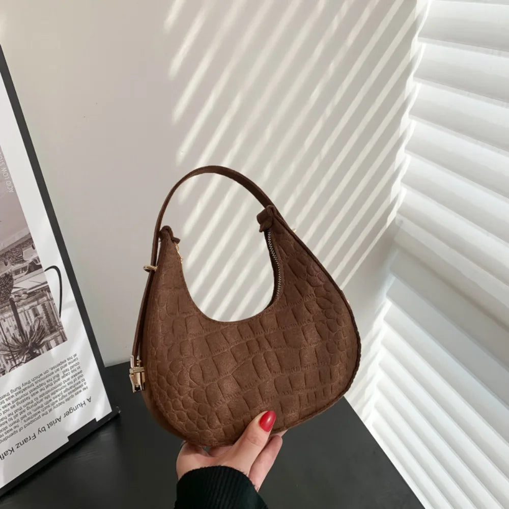 Solid Color Crescent Bag