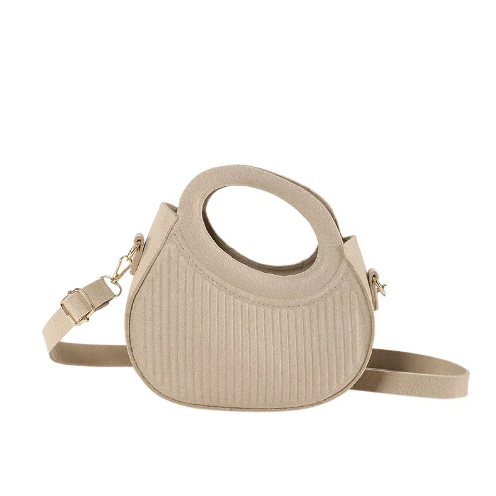 Leather Felt Crossbody Bag