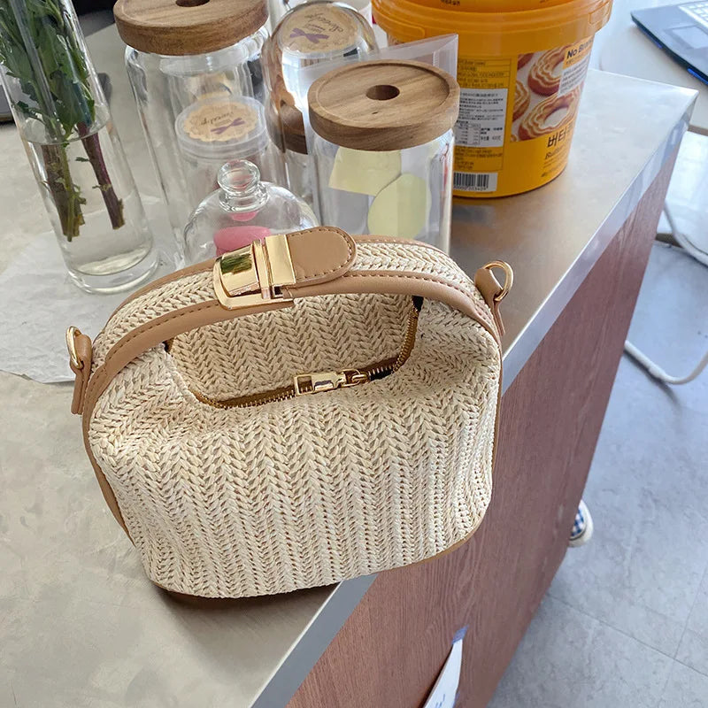 Woven Color Straw Handbag