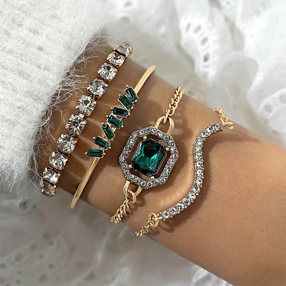 Gemstone Bangle Bracelet Sets