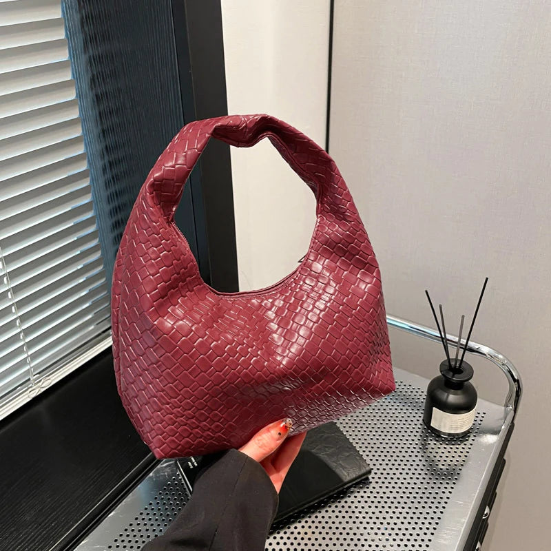 Woven Embossed Hobo Bag