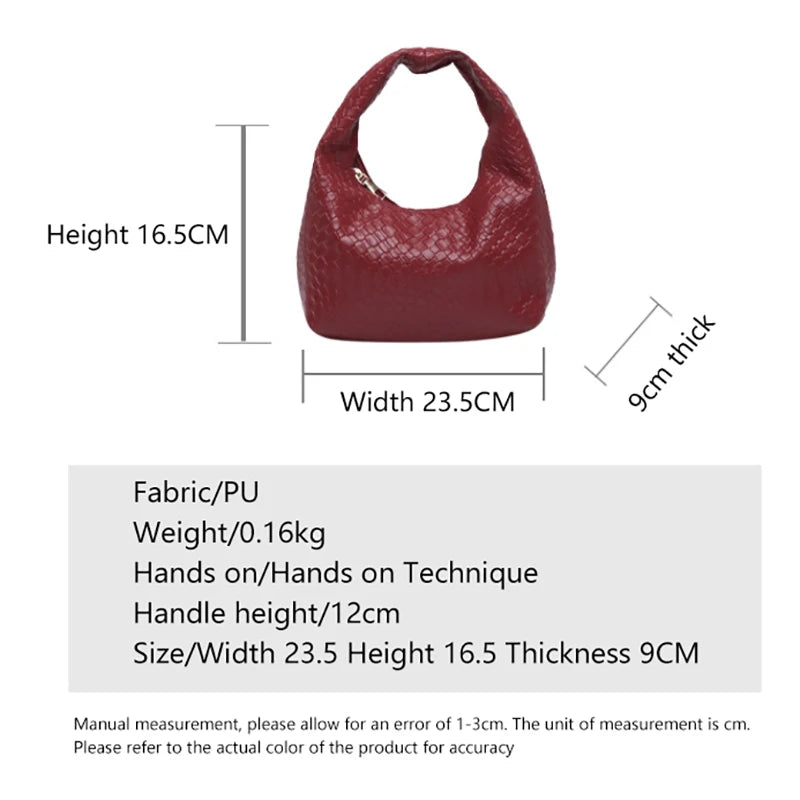 Woven Embossed Hobo Bag