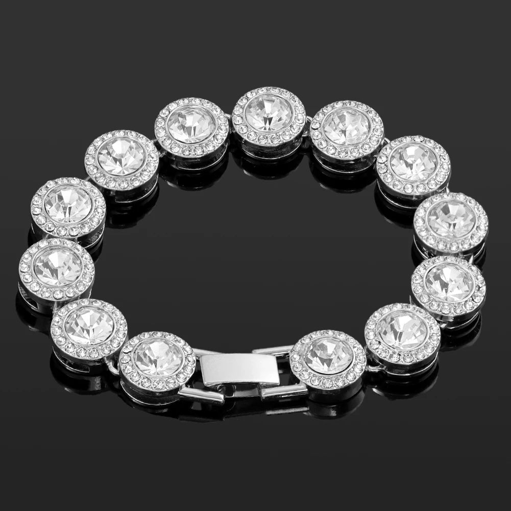 Iced Out Pink Cuban Bracelet Set