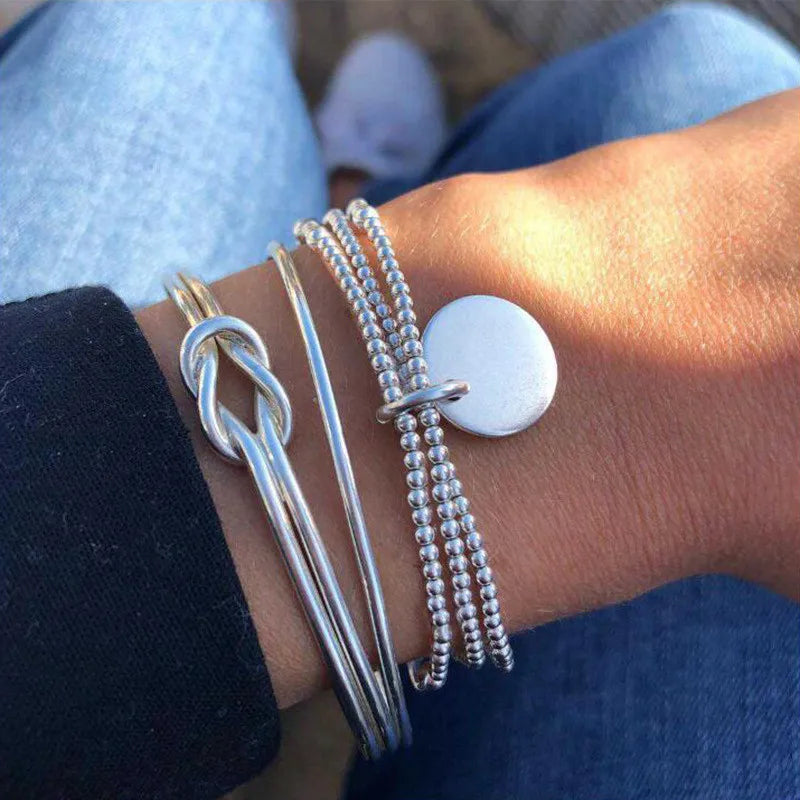 7 Pcs/Set Punk Gold Bracelets