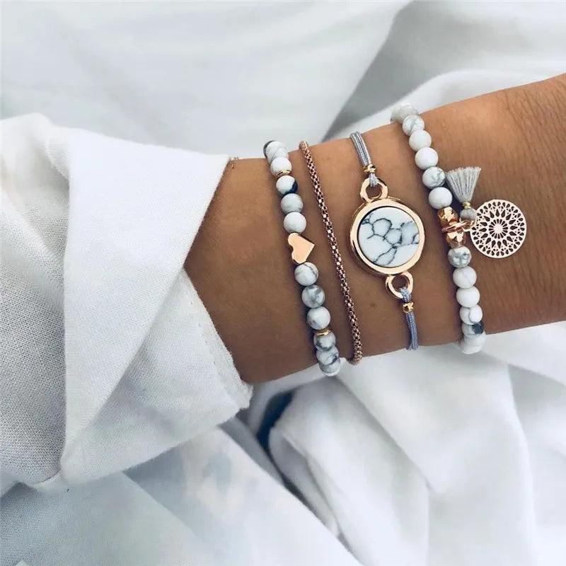 7 Pcs/Set Punk Gold Bracelets