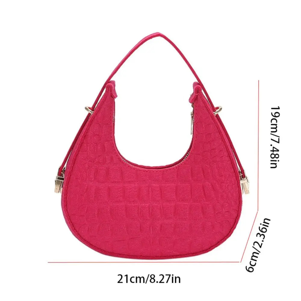 Solid Color Crescent Bag
