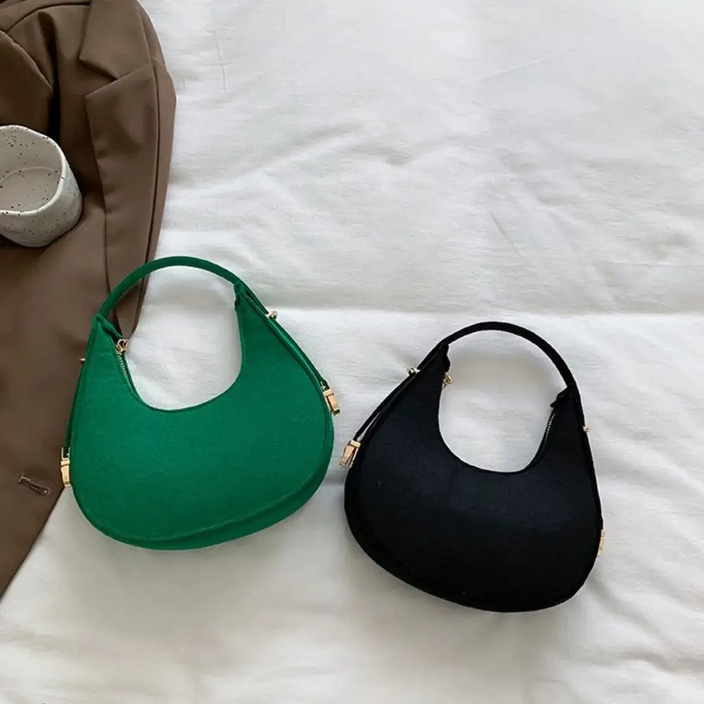 Solid Color Crescent Bag