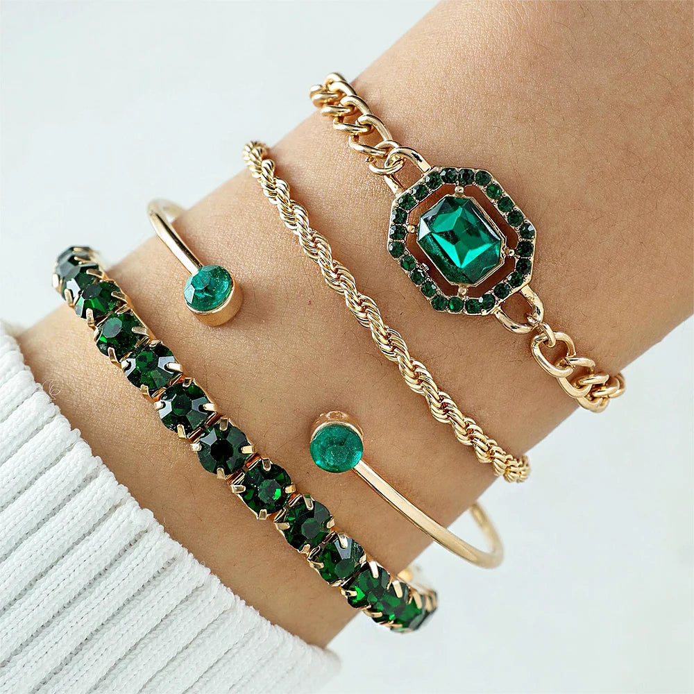 Gemstone Bangle Bracelet Sets