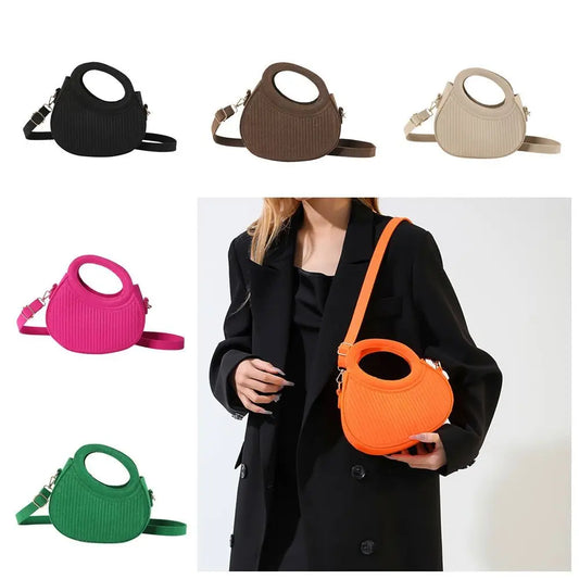 Leather Felt Crossbody Bag