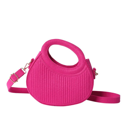 Leather Felt Crossbody Bag