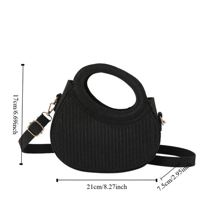 Leather Felt Crossbody Bag