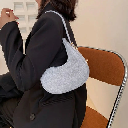 Solid Color Crescent Bag