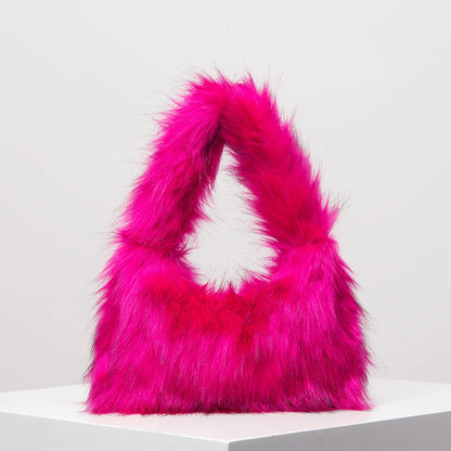 Plush Shoulder Handbag