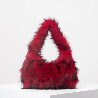 Plush Shoulder Handbag