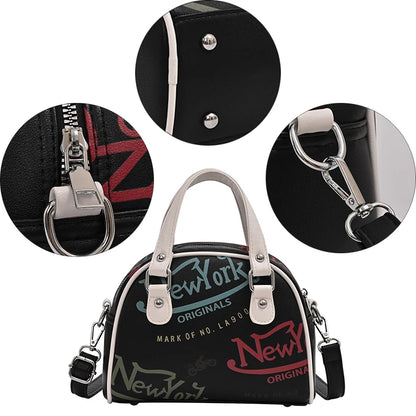 Letter Print NY Shell Bag