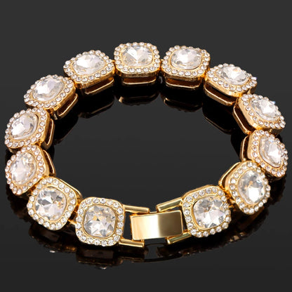 Iced Out Pink Cuban Bracelet Set