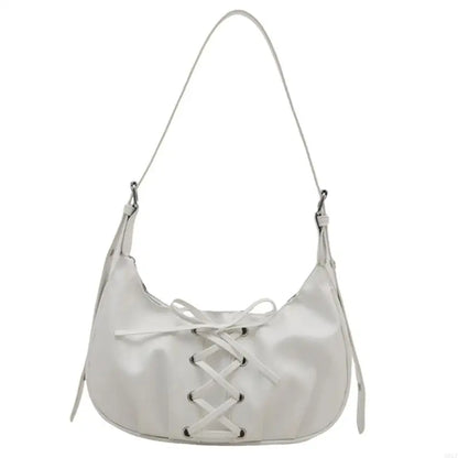 Crossed Leather Y2k Bag